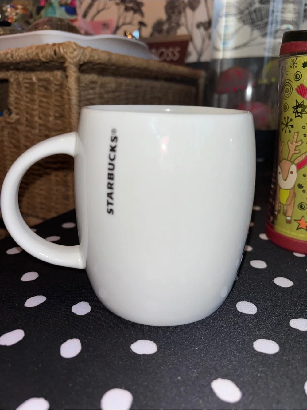 EUC STARBUCKS BUNDLE. One porcelain Canister, two Coffee cups and a kids to go c